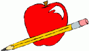red apple/pencil