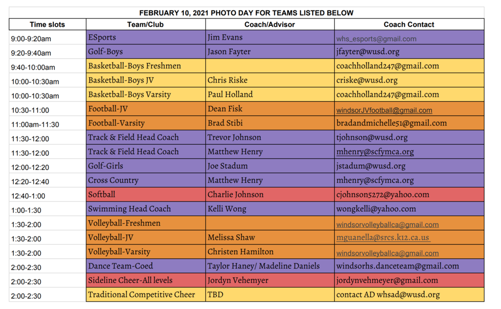 February 10th Schedule