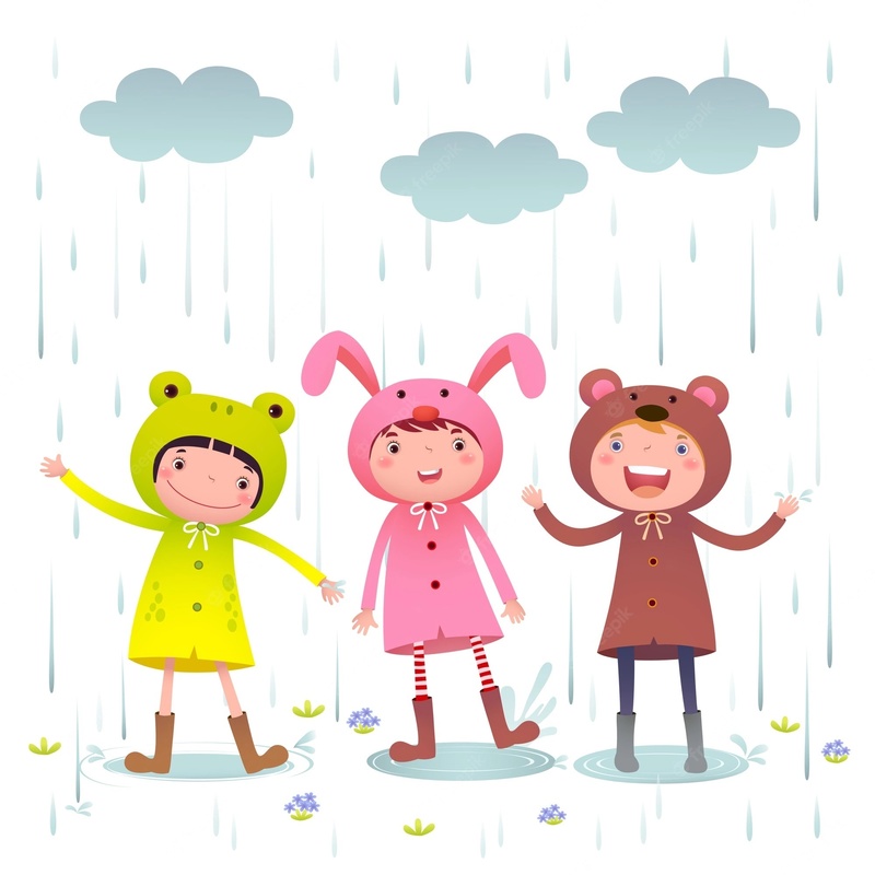 Kids in the rain